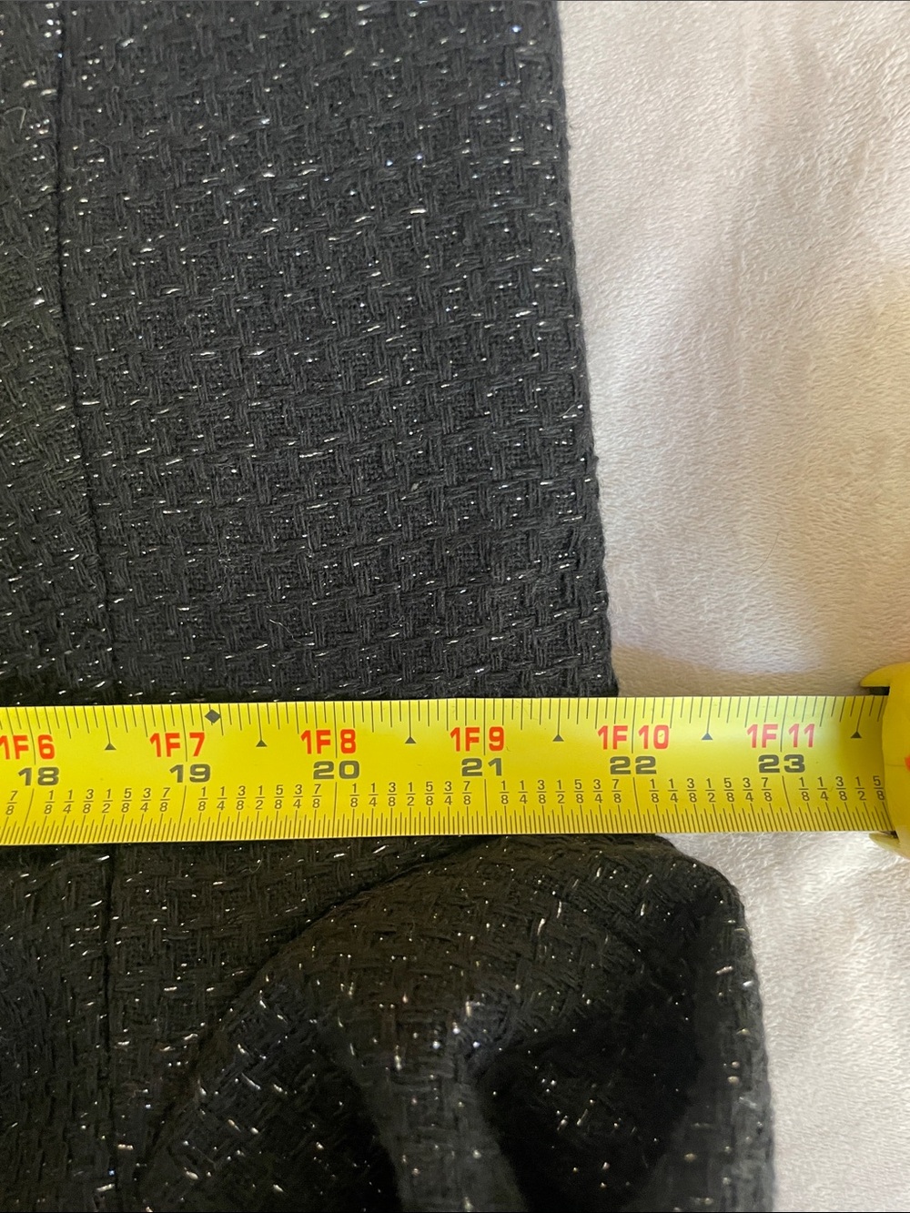 DKNY Black Tweed Collarless Blazer with Leather Trim - Picture 8 of 14